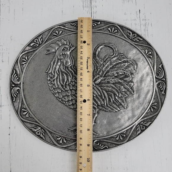 Carson Statesmetal Rooster Oval Platter Plate - Picture 5 of 16